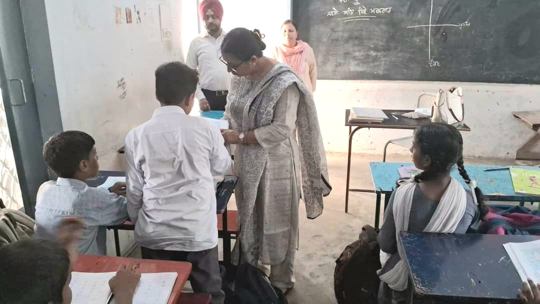 The District Education Officer made a surprise check of the schools